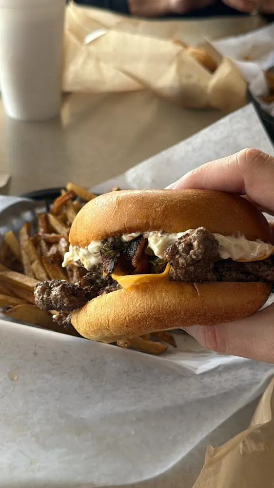 Jalapeño Popper Burger and Fries