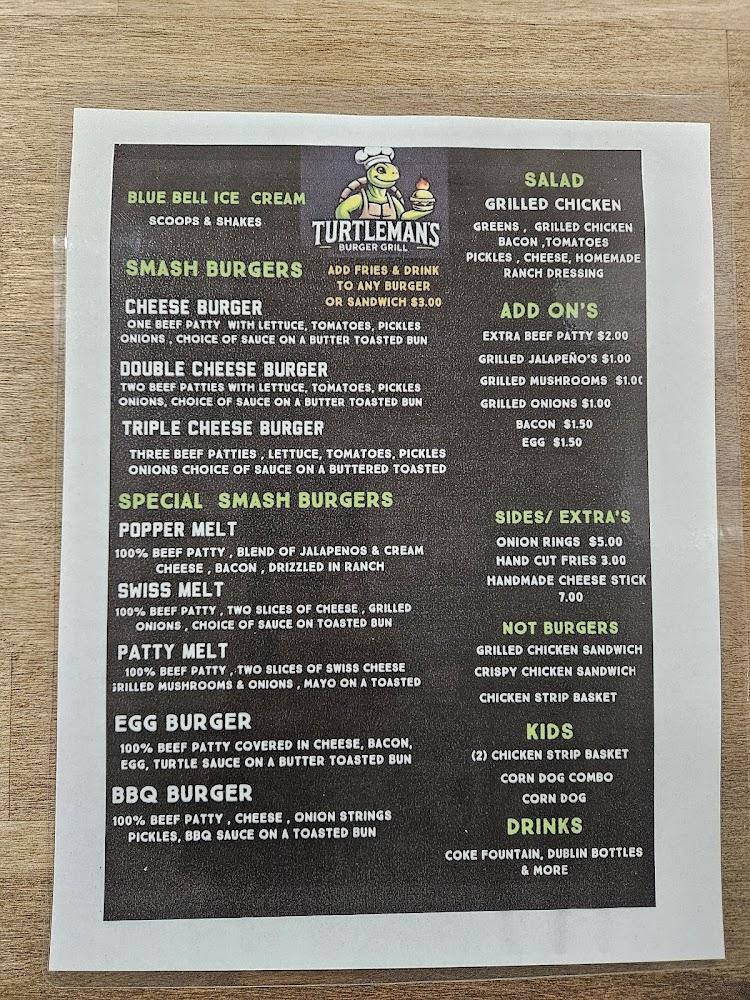 Turtleman's Burger Grill LLC Menu image 4