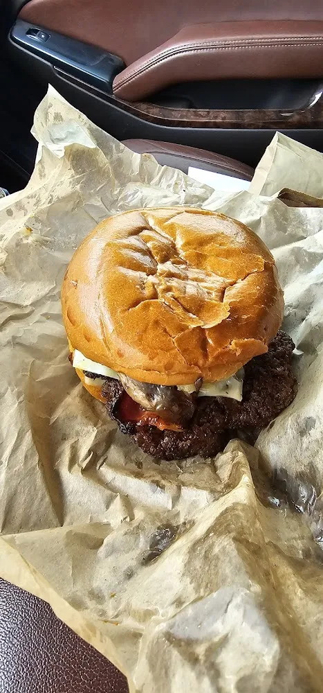 Swiss Mushroom Burger with Bacon